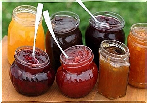 Jars of different jams