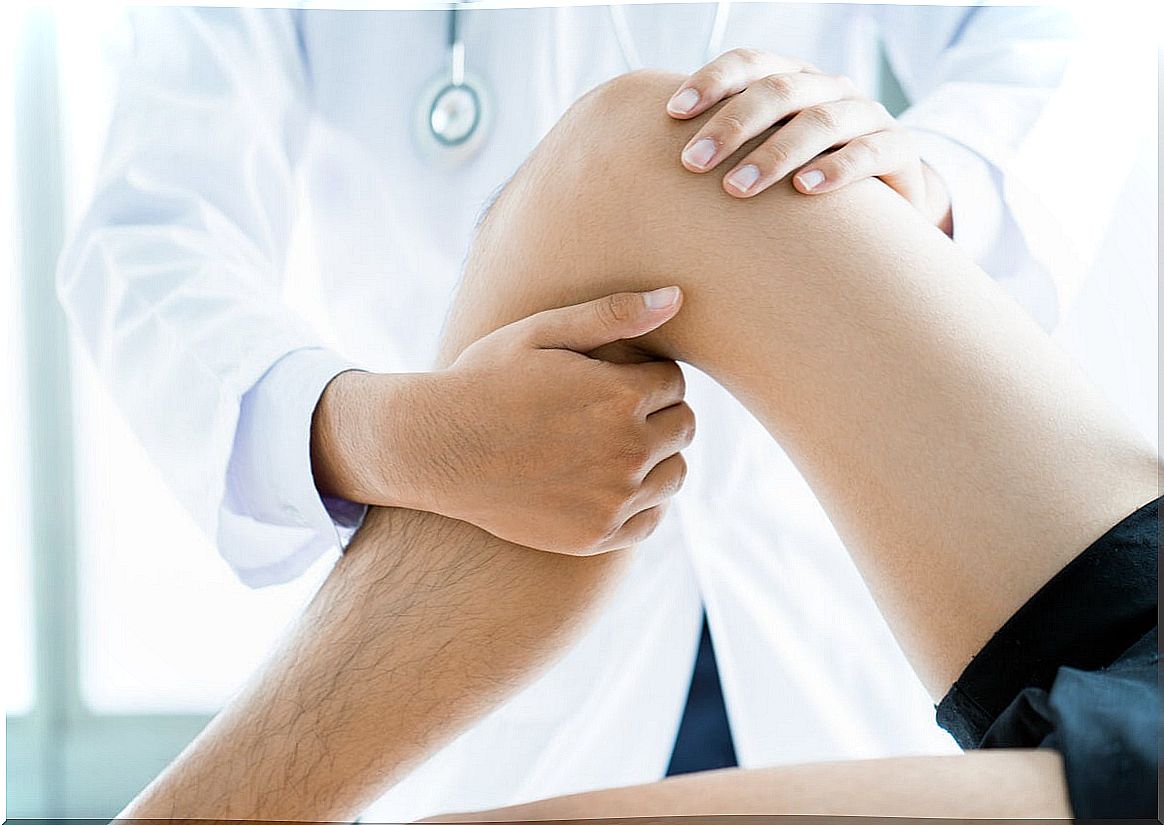 Knee physiotherapy for collagen disease.