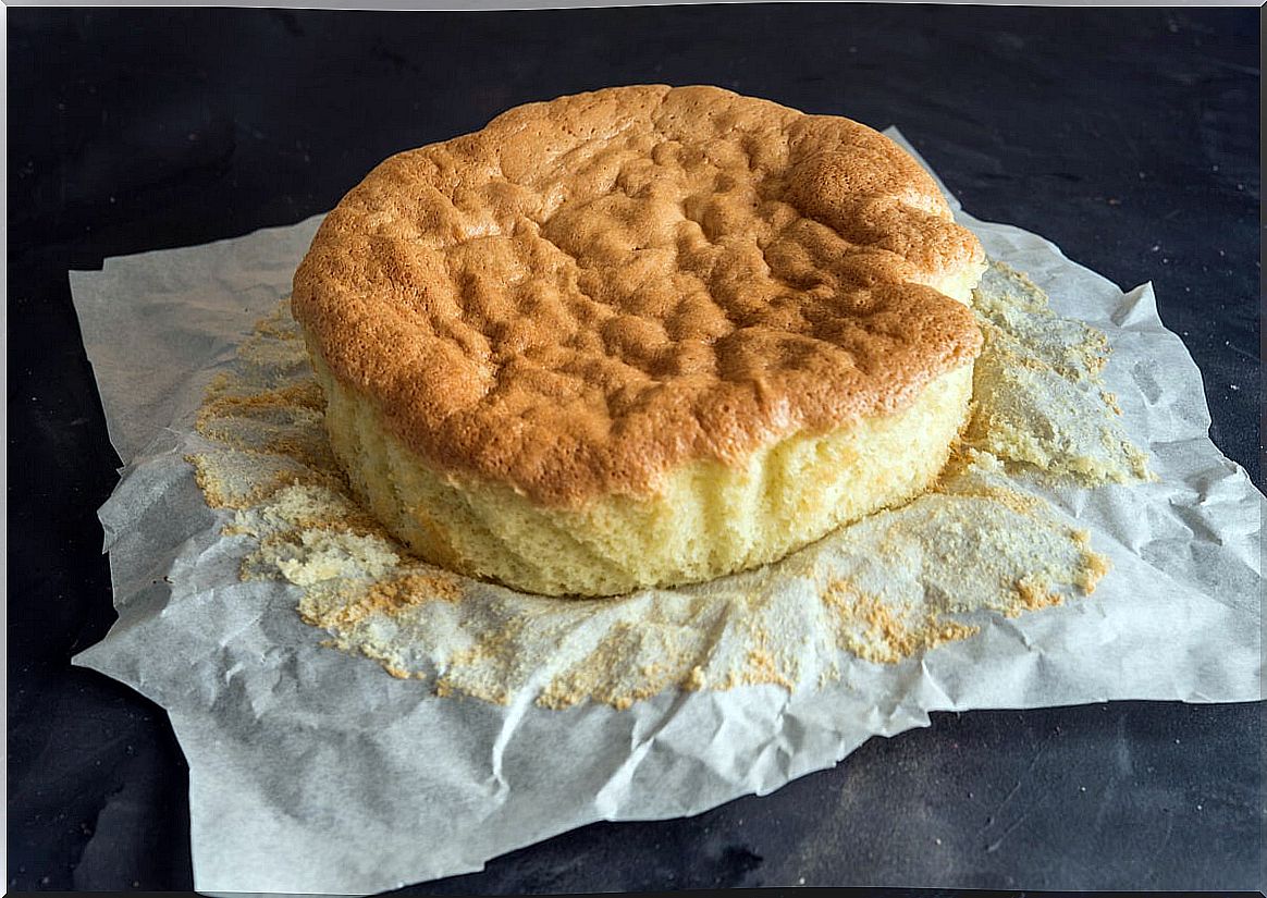 Genoese dough without chemical yeast.