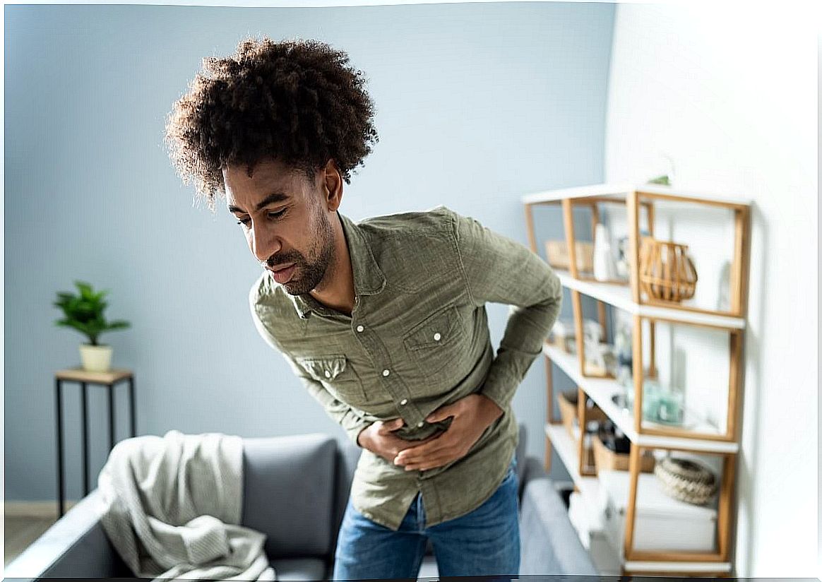 Gastritis and peptic ulcer in a man.