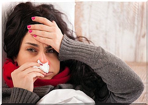 woman with flu